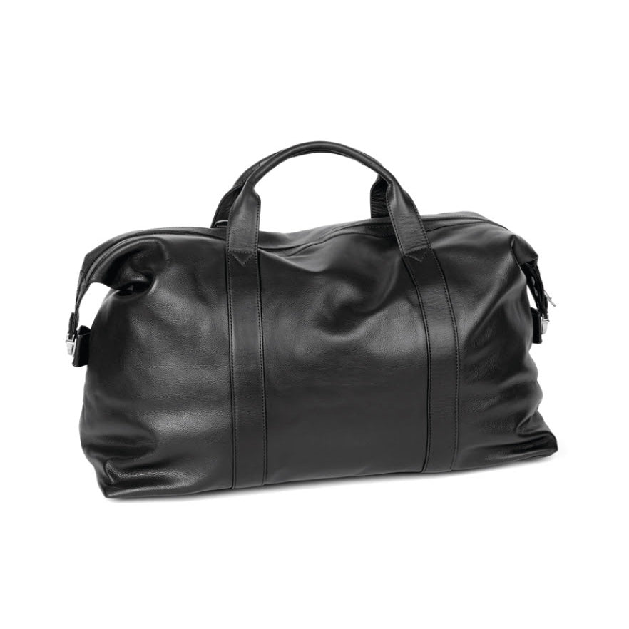 Rugged Hide Weekender Leather Travel Bag - Black