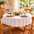 Polyester Stain Resistant Round Tablecloth – 150cm White