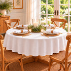 Polyester Stain Resistant Round Tablecloth – 150cm White