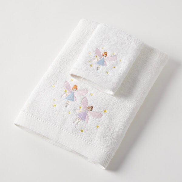 Baby Cotton Bath Towel & Face Washer Gift Set - Fairy