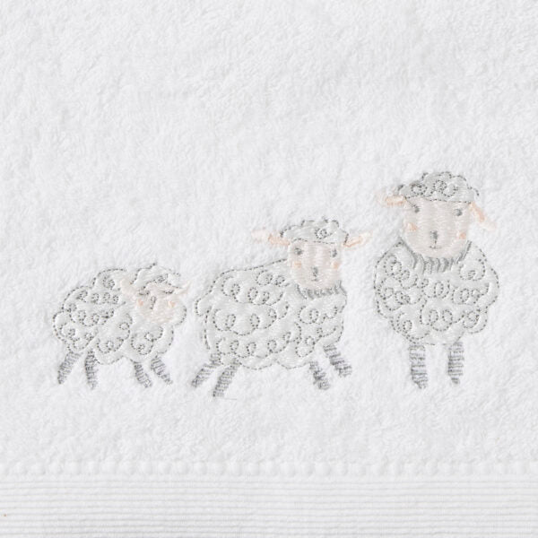 Baby Cotton Bath Towel & Face Washer Gift Set - Sheep Family