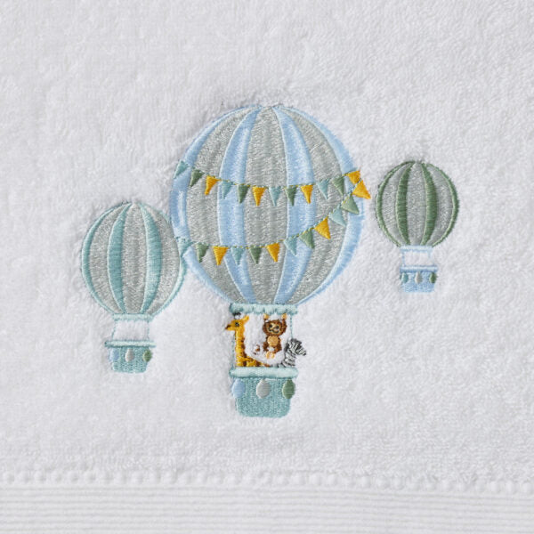 Baby Cotton Bath Towel & Face Washer Gift Set - Balloon Voyage