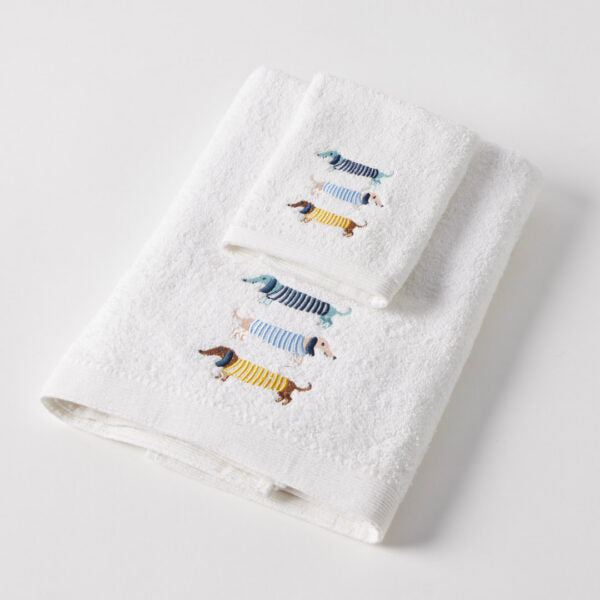 Baby Cotton Bath Towel & Face Washer Gift Set - Dachshund