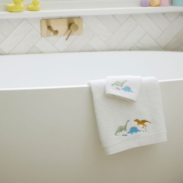 Baby Cotton Bath Towel & Face Washer Gift Set - Dinasaur