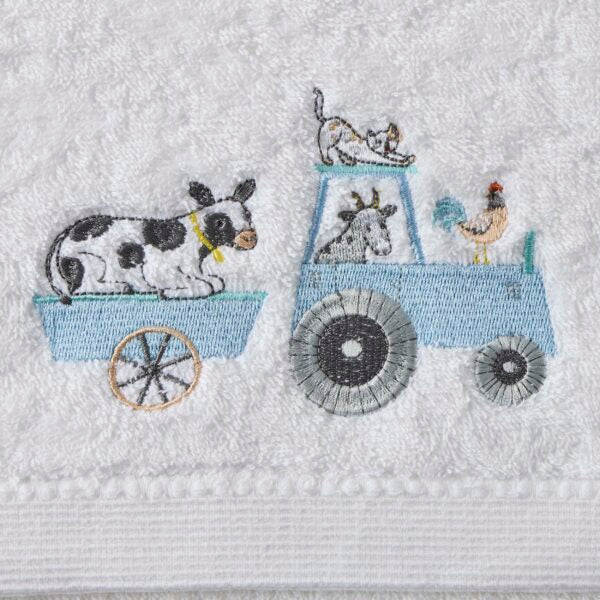 Baby Cotton Bath Towel & Face Washer Gift Set - Farm