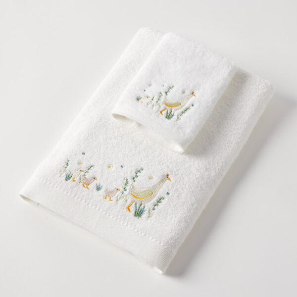 Baby Cotton Bath Towel & Face Washer Gift Set - Paddling Duck