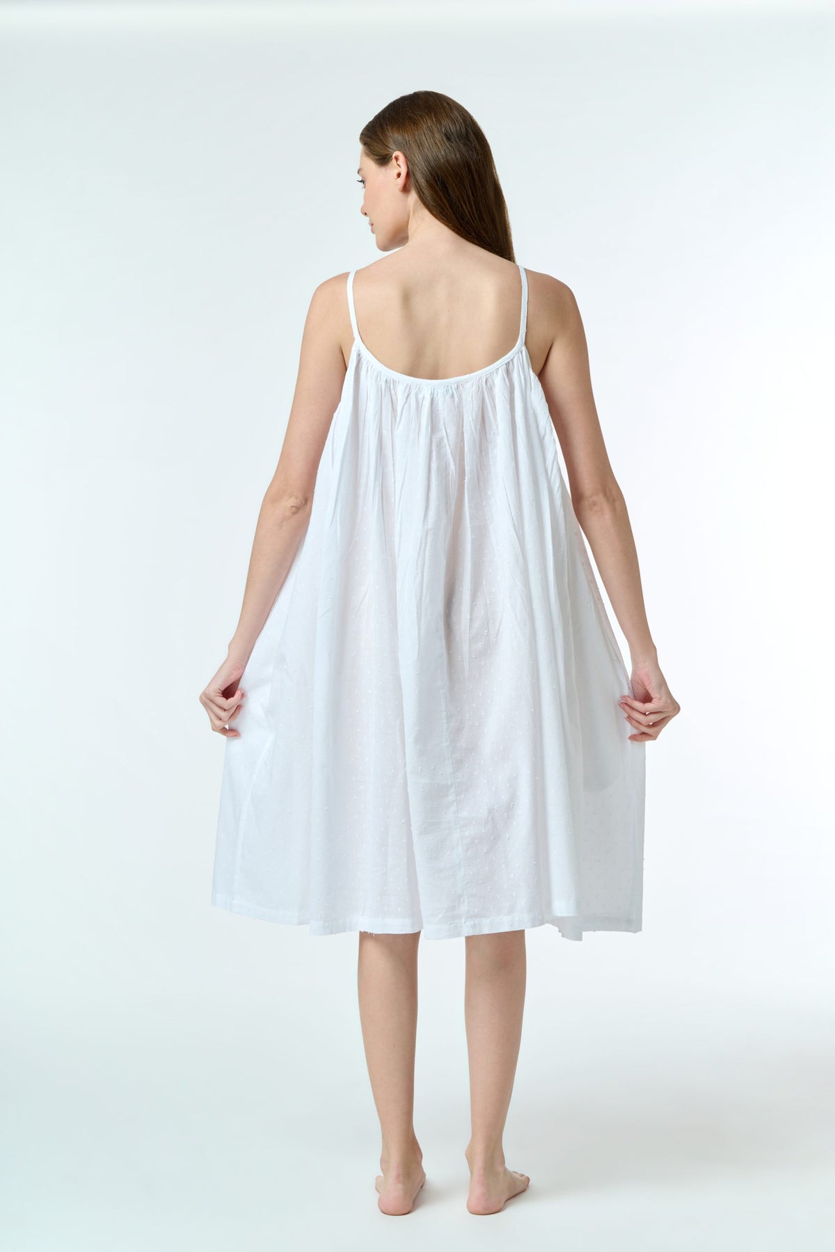 Lily 100% Cotton Slip Nightie - White