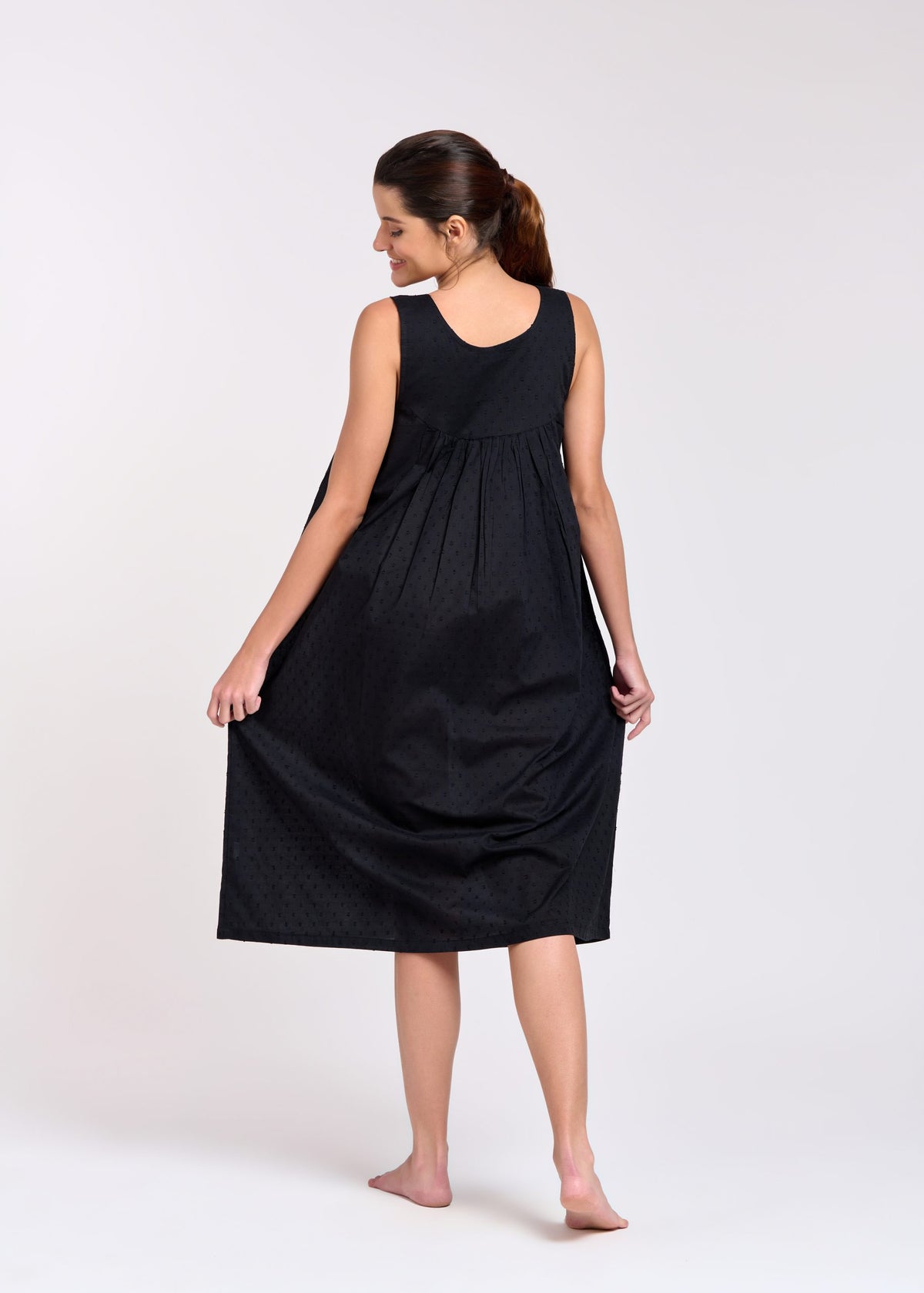 Maya 100% Cotton Nightie - Black