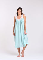 Maya 100% Cotton Nightie - Gingham Mint