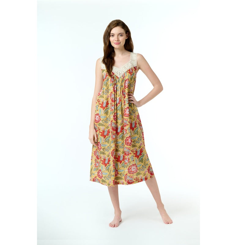 Maya 100% Cotton Nightie - Mustard