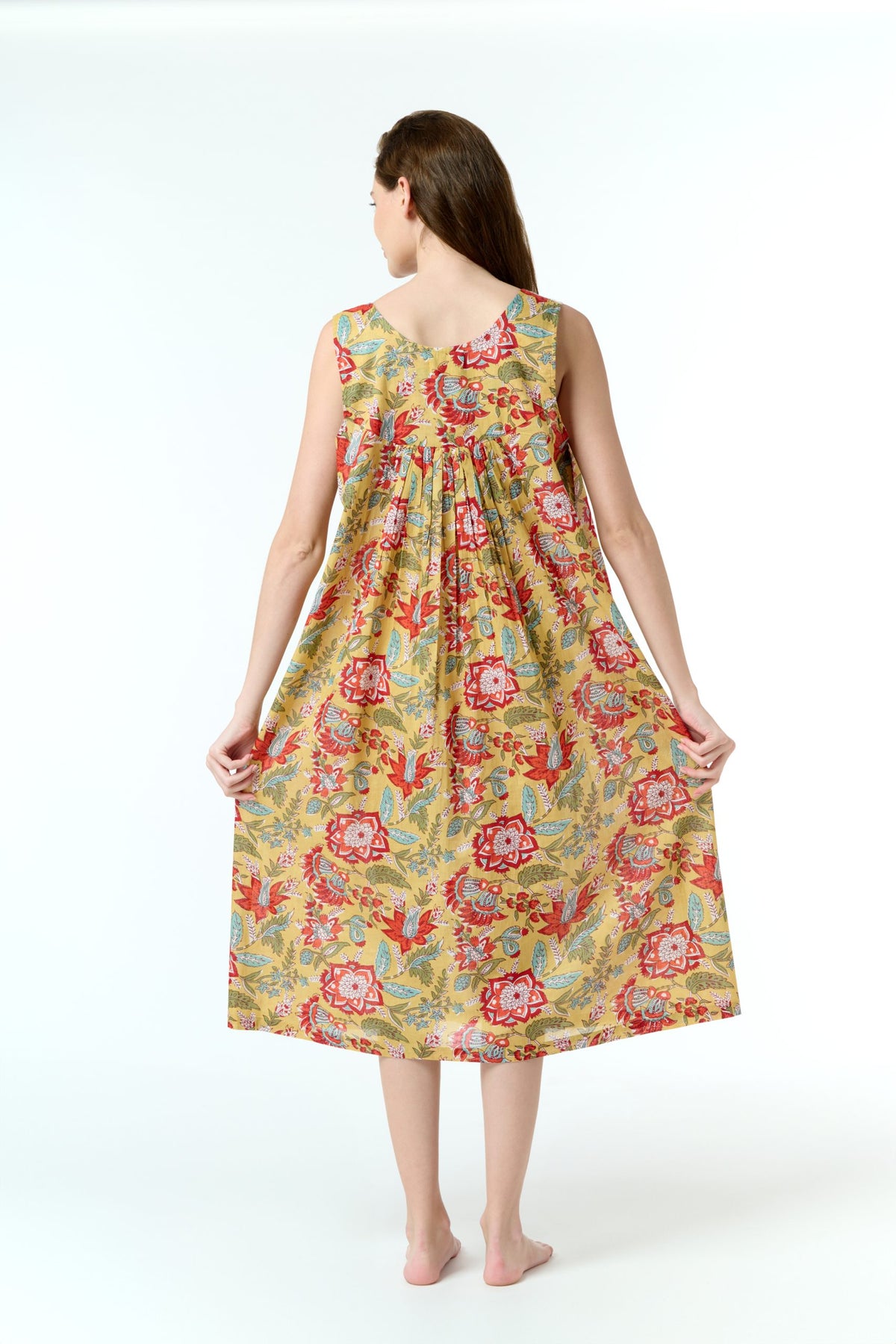 Maya 100% Cotton Nightie - Mustard