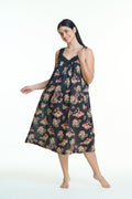 Maya 100% Cotton Nightie - Black Floral