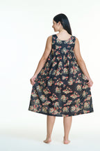 Maya 100% Cotton Nightie - Black Floral