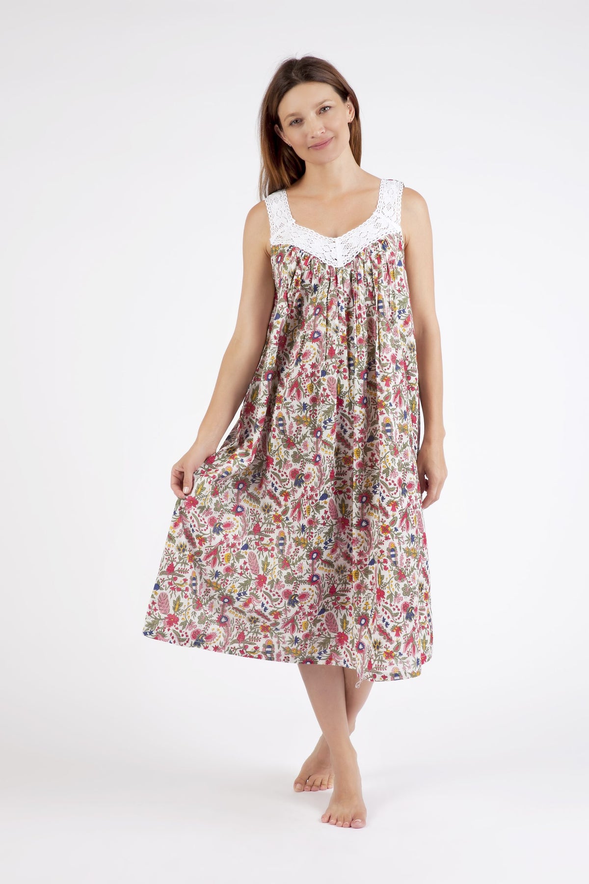 Maya 100% Cotton Nightie - Cottage Pink