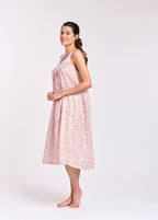 Arabella pink floral cotton nightie with lace V-neck