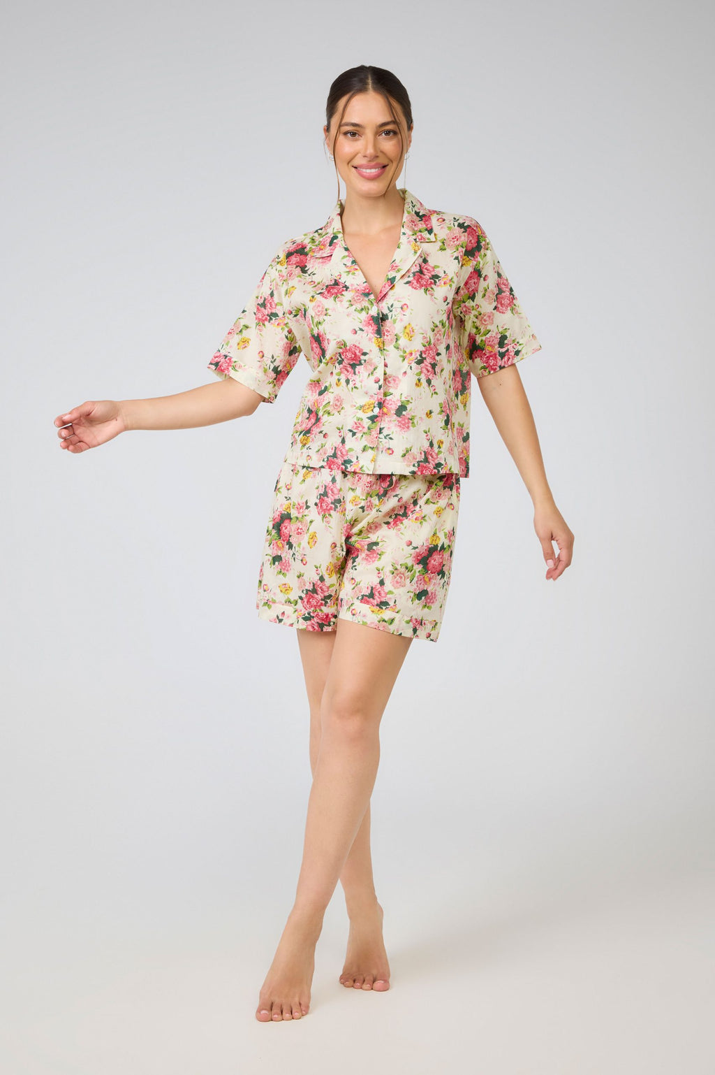 Evie 100% Cotton Pyjama Short Set - Bouquet