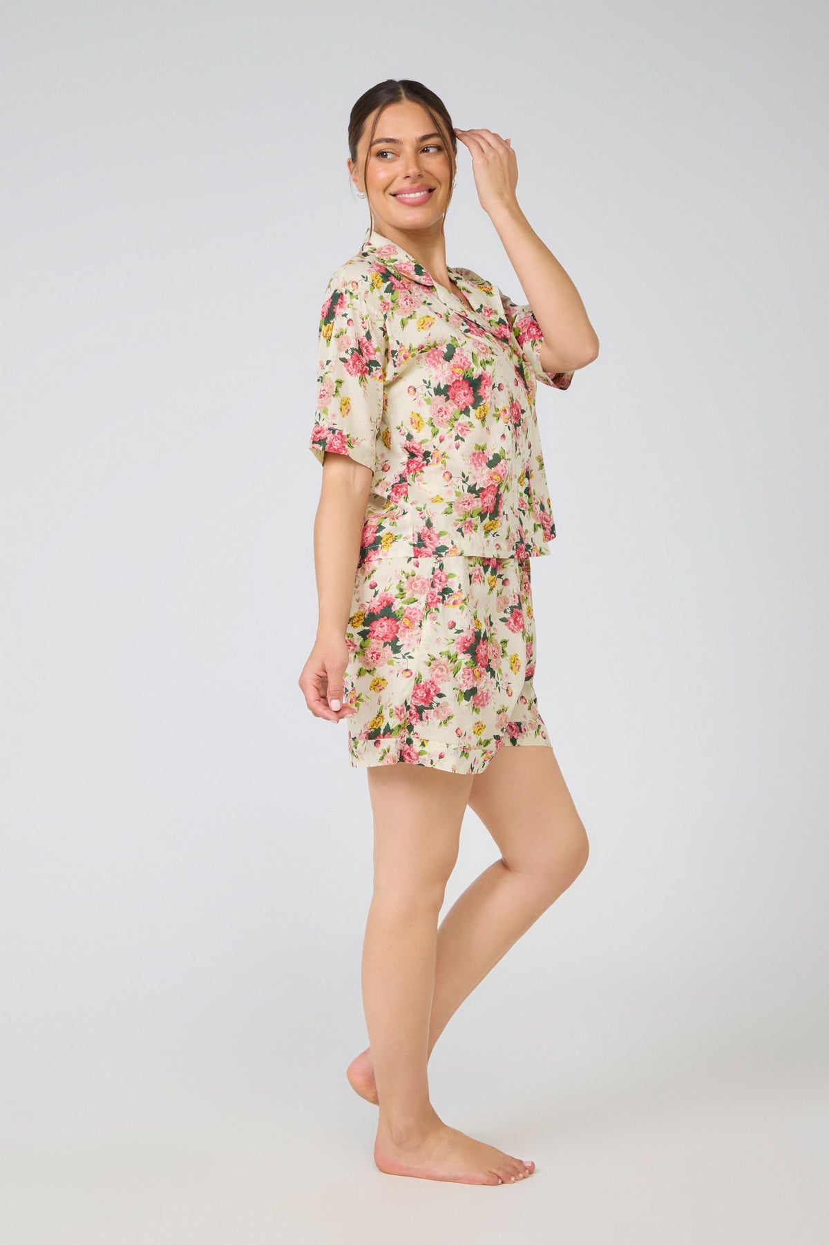 Evie 100% Cotton Pyjama Short Set - Bouquet