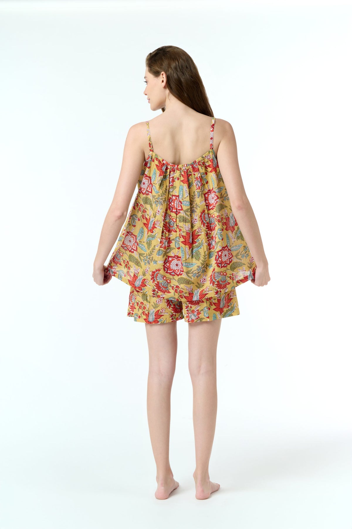 Aria 100% Cotton Pyjama Short Set - Mustard