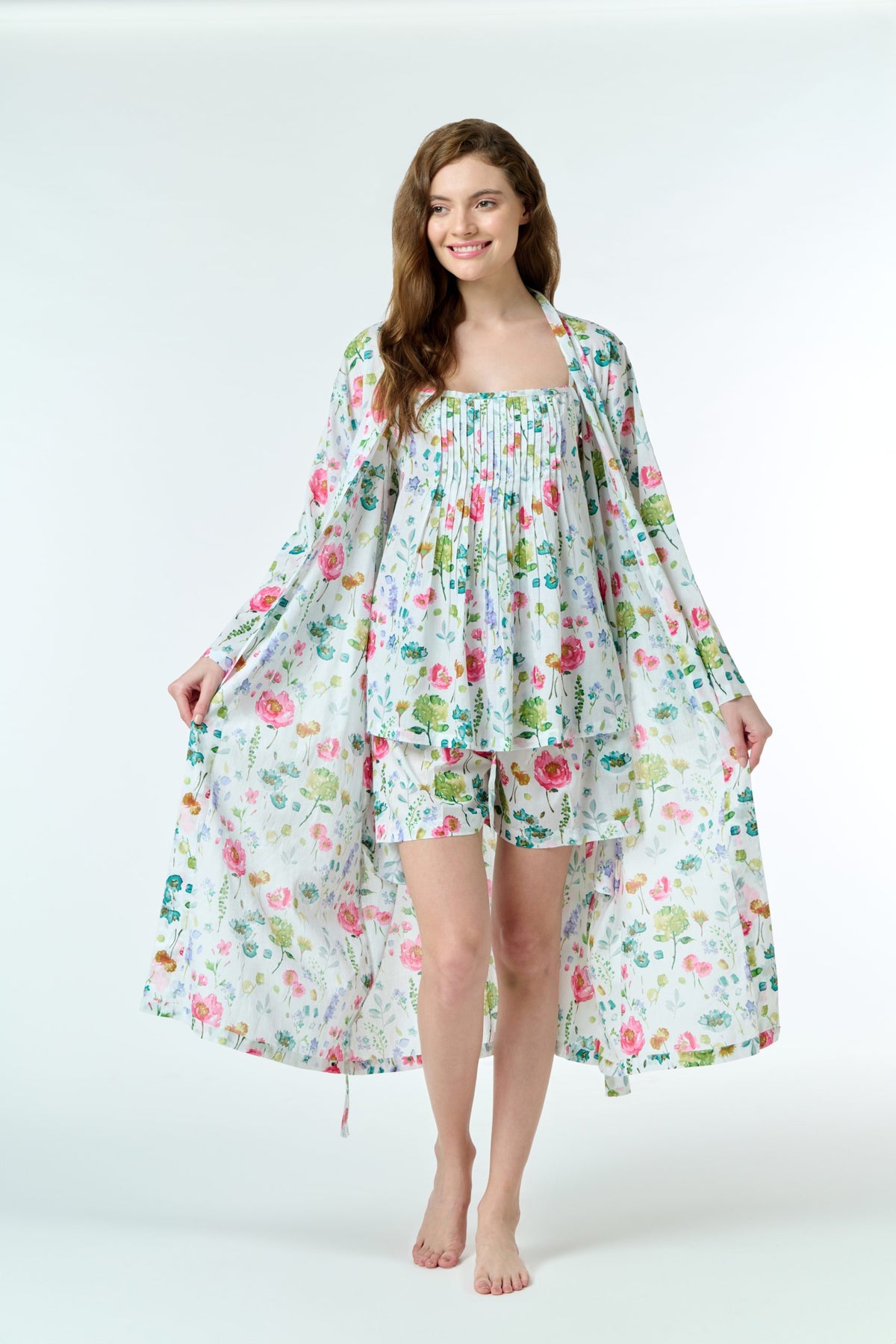 Rose 100% Cotton Dressing Gown - Poppy