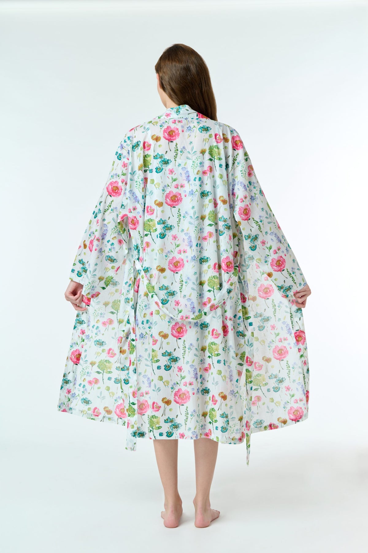Rose 100% Cotton Dressing Gown - Poppy