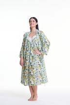 Rose 100% Cotton Dressing Gown - Citrus