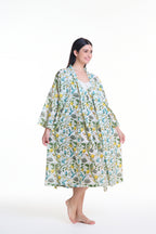 Rose 100% Cotton Dressing Gown - Citrus