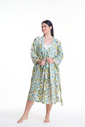 Rose 100% Cotton Dressing Gown - Citrus