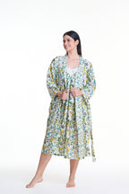 Rose 100% Cotton Dressing Gown - Citrus