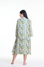 Rose 100% Cotton Dressing Gown - Citrus