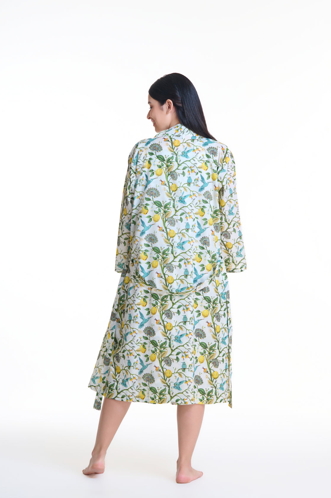Rose 100% Cotton Dressing Gown - Citrus