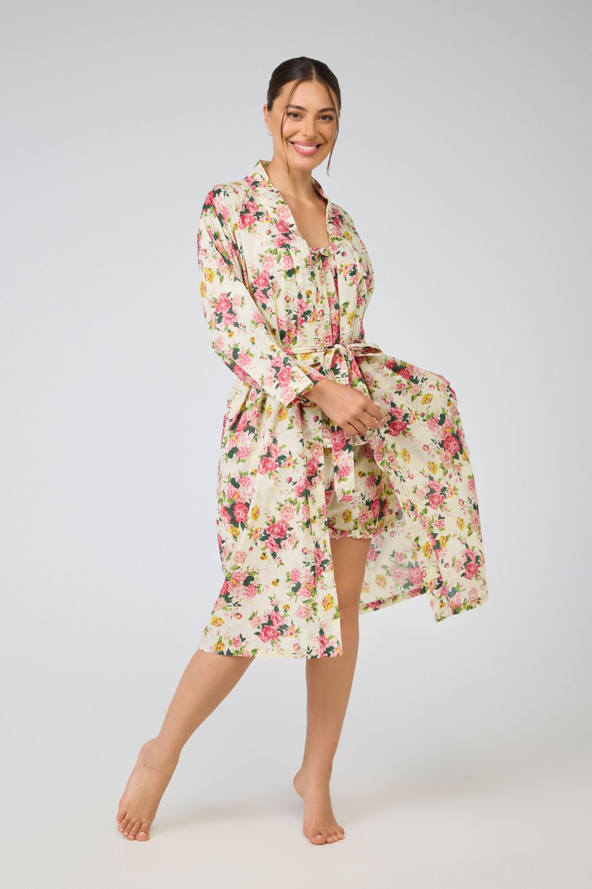 Rose 100% Cotton Dressing Gown - Bouquet