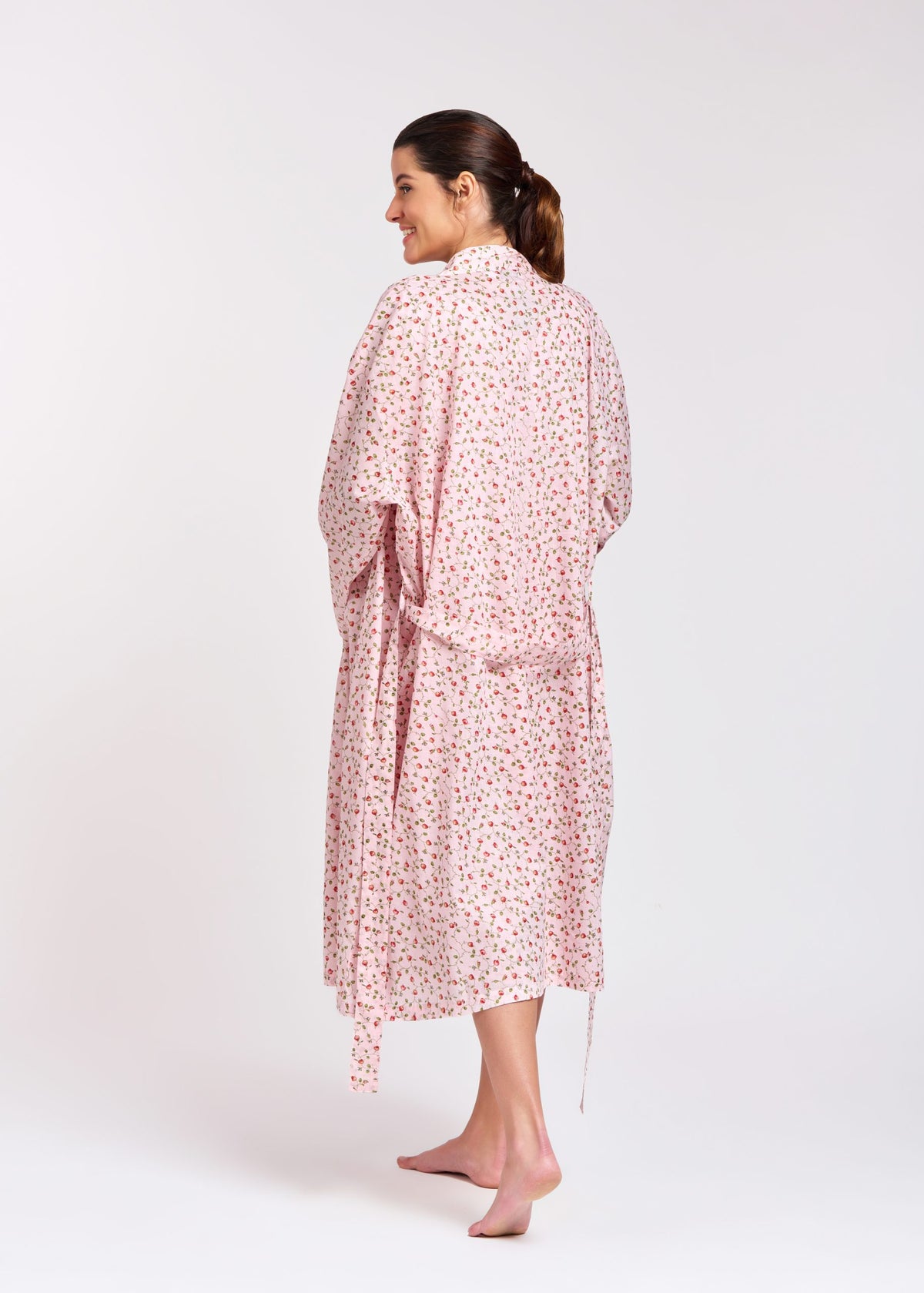 Rose 100% Cotton Dressing Gown - Rose Vine