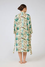 Rose 100% Cotton Dressing Gown - Peacock