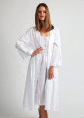 Ruth 100% Cotton White Dressing Gown | One Size