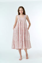 Anna 100% Cotton Nightie - Rose Vine