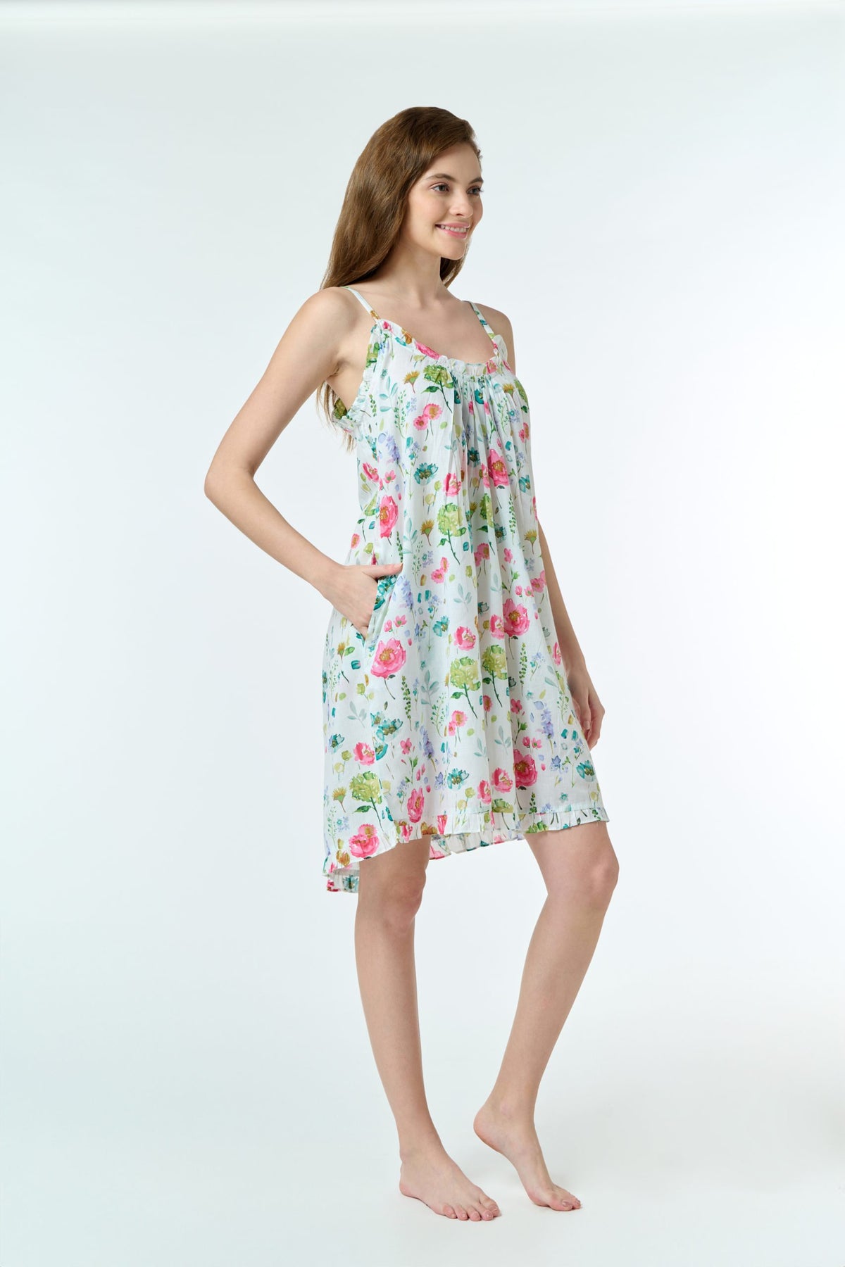 Emma 100% Cotton Nightie - Poppy