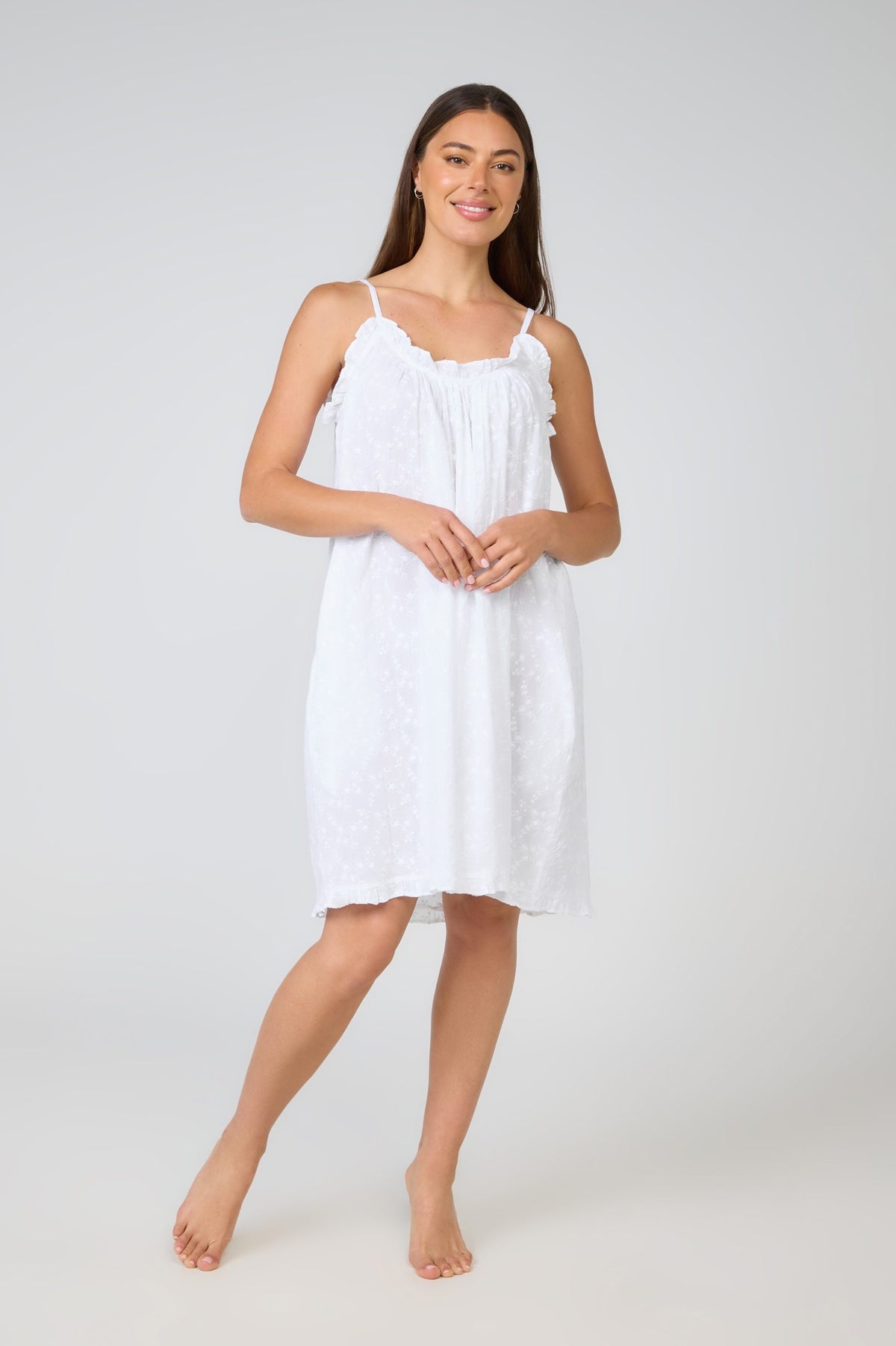 Emma 100% Cotton Nightie - White