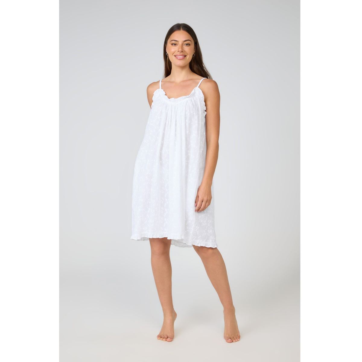 Emma 100% Cotton Nightie - White