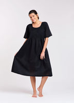 Mila 100% Cotton Nightie - Black