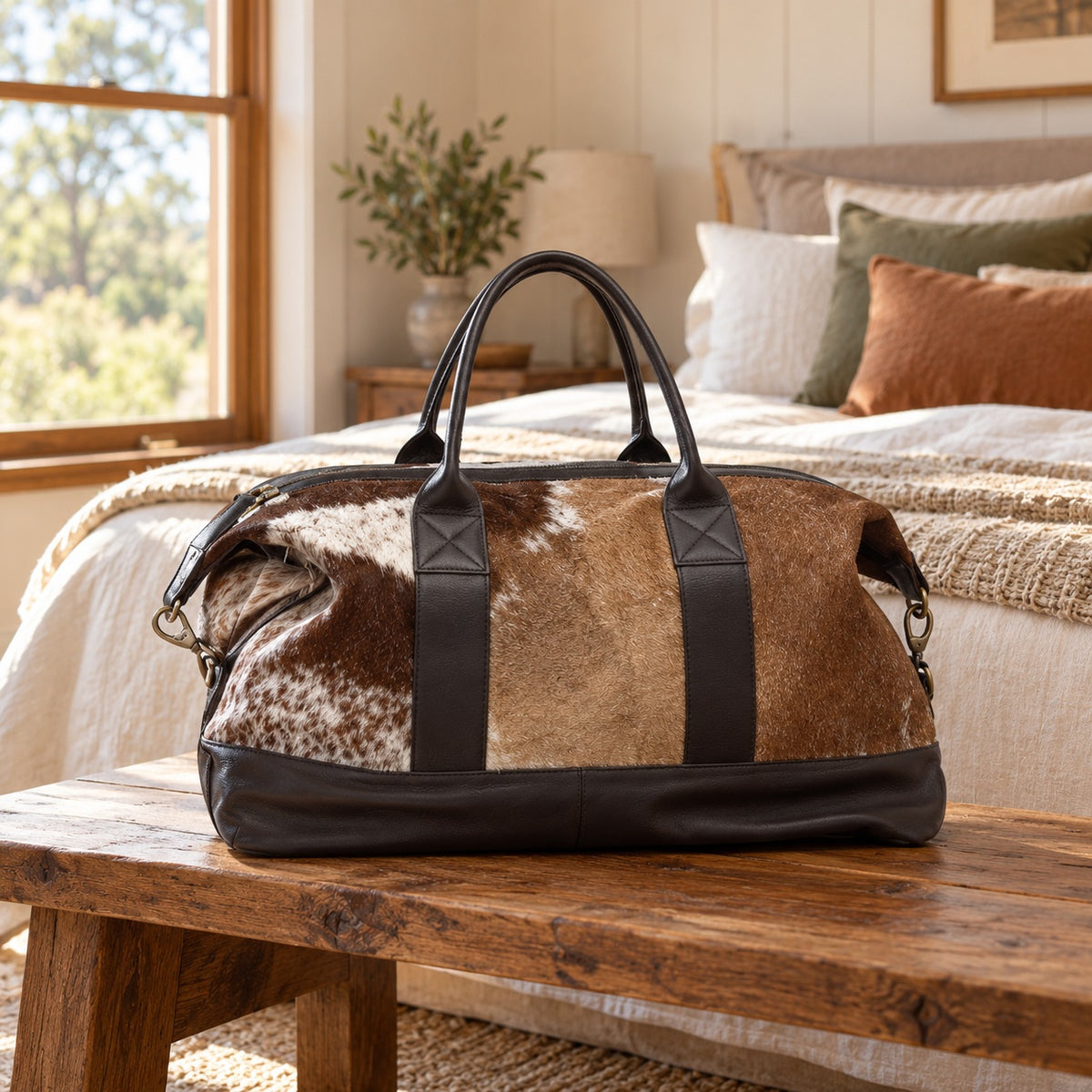 Rugged Hide New Mexico Leather Weekender Bag - Brown