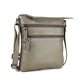 Rugged Hide Leather Zip Shoulder Bag - Lotus Olive