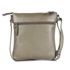 Rugged Hide Leather Zip Shoulder Bag - Lotus Olive