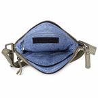 Rugged Hide Leather Zip Shoulder Bag - Lotus Olive