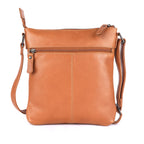 Rugged Hide Leather Zip Shoulder Bag - Lotus Tan
