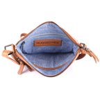 Rugged Hide Leather Zip Shoulder Bag - Lotus Tan