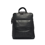 Rugged Hide Leather Backpack & Crossbody Bag - Vanessa Black
