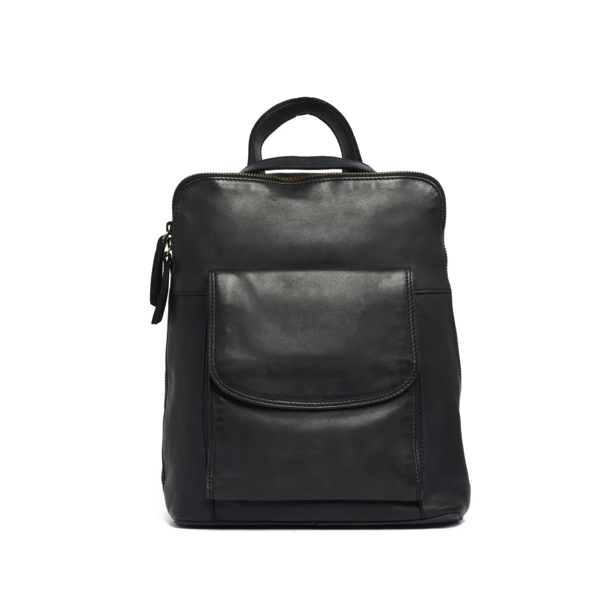 Rugged Hide Leather Backpack & Crossbody Bag - Vanessa Black