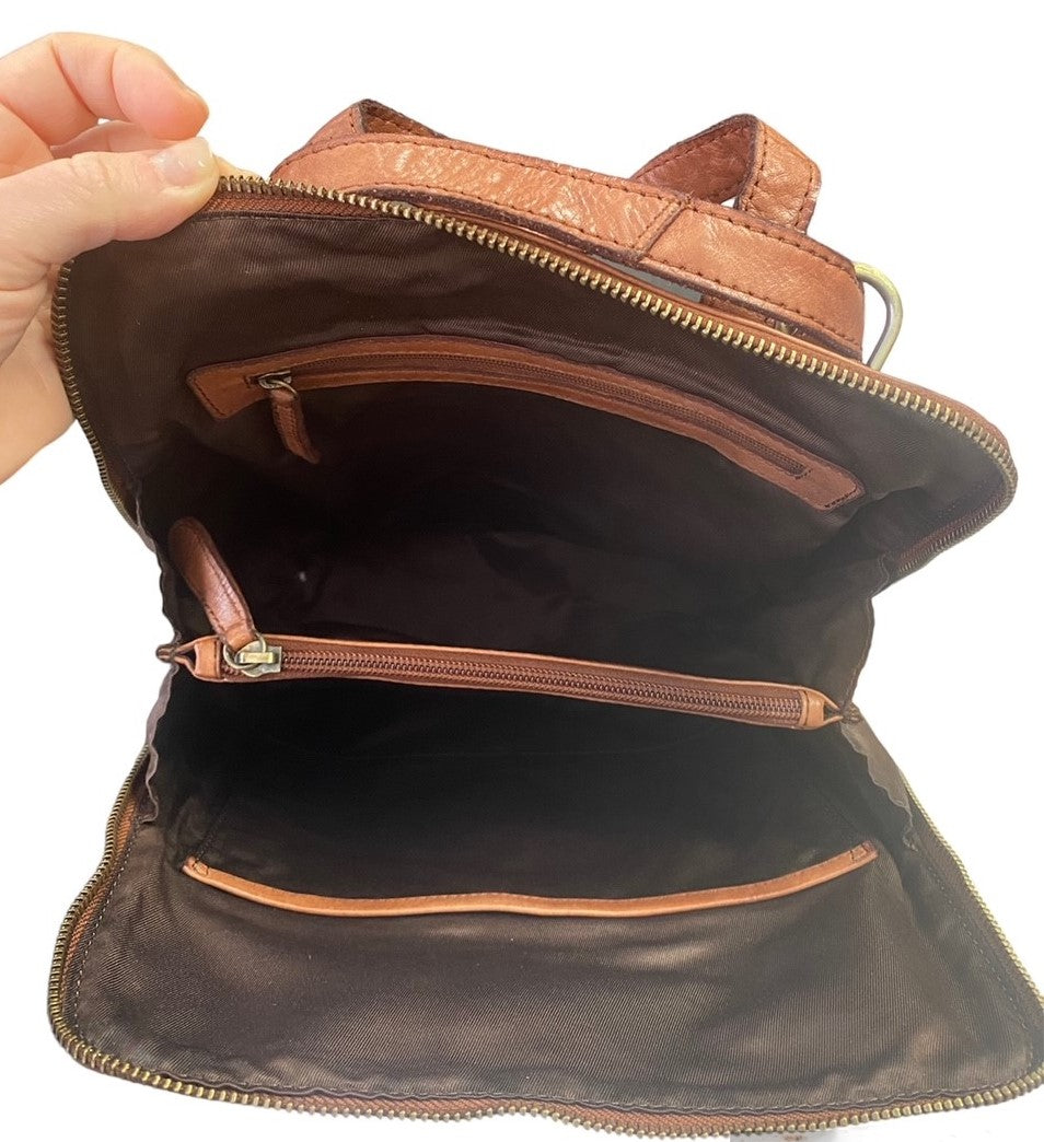 Rugged Hide Leather Backpack & Crossbody Bag - Vanessa Tan
