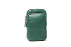 Rugged Hide Leather Phone Bag - Zita Pine Green
