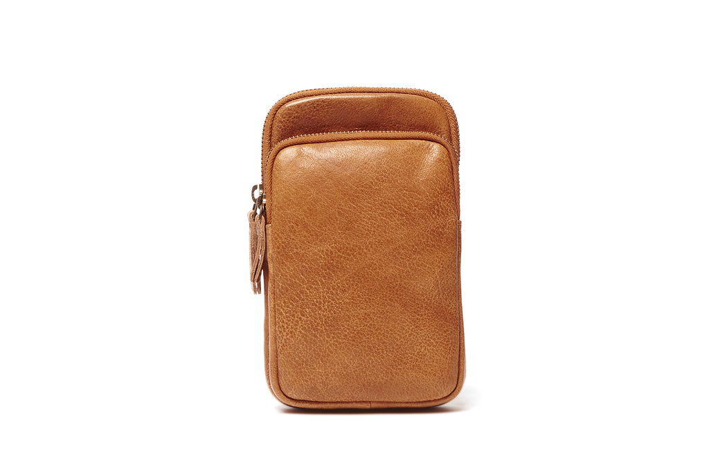 Rugged Hide Leather Phone Bag - Zita Tan